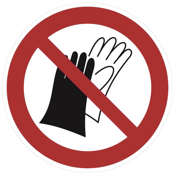 SV07 Verbotszeichen &quot;Benutzen von Handschuhen verboten&quot;