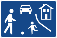 &quot;Verkehrsberuhigter Bereich&quot; Viereckige VZ