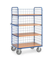 Etagenwagen 600 kg, mit 4 B&ouml;den aus Holz und 3...