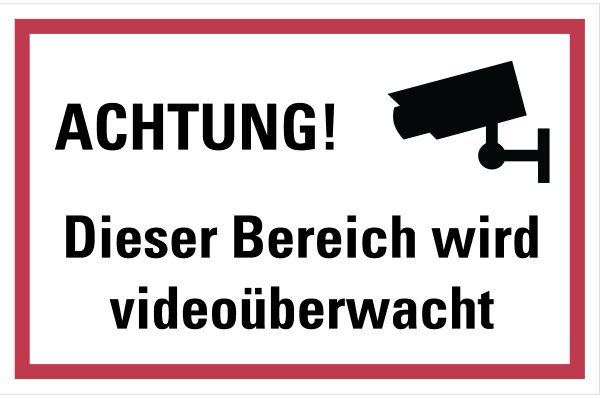 HZ12 Hinweisschild &quot;Video&uuml;berwachung Version 1&quot;