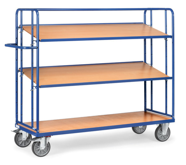 Etagenwagen mit verstellbaren B&ouml;den 500 kg, H&ouml;he 1560 mm