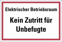 HZ06 Hinweisschild &quot;Elektrischer Betriebsraum&quot;