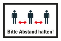 HK06 Hinweisschild bedruckt &quot;Bitte Abstand halten (Version 3)&quot; 200mmx300mm