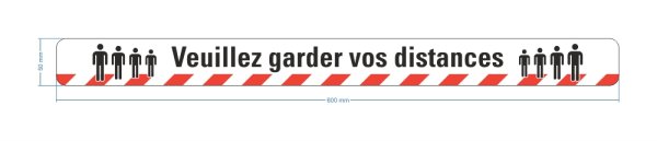 Warnband &quot;Veuillez garder vos distances&quot; 50 mm x 16 m