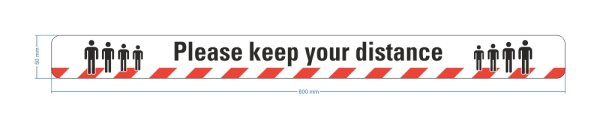 Warnband &quot;Please keep your distance&quot; 50 mm x 16 m