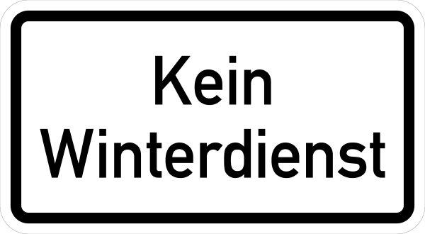 VB11 Hinweisschild &quot;Kein Winterdienst&quot;