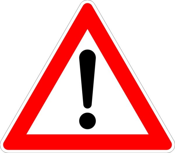 Verkehrszeichen &quot;! Gefahrenstelle&quot; (SL)