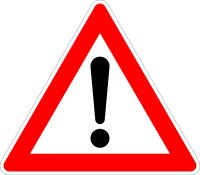 Verkehrszeichen &quot;! Gefahrenstelle&quot; (SL)