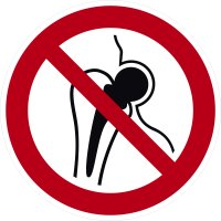 SV27 Verbotszeichen &quot;Verboten f&uuml;r Personen mit Metallimplantaten&quot;