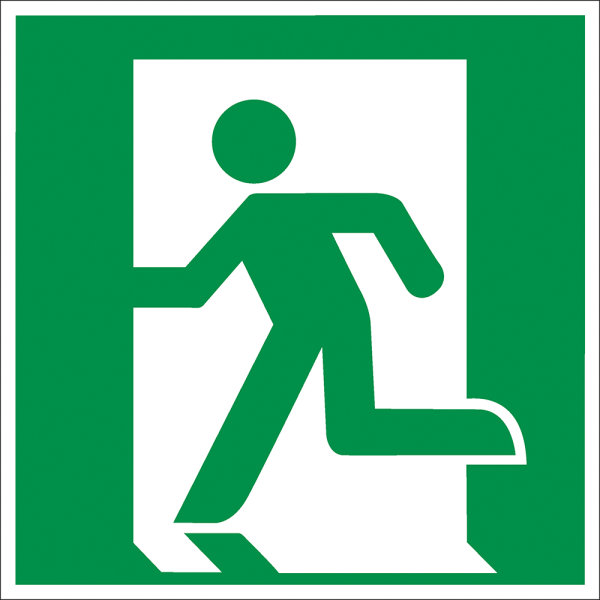 SR01 Rettungszeichen &quot;Rettungsweg links&quot;