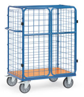 Paketwagen 600 kg, mit Drahtgitterw&auml;nden und Doppelfl&uuml;gelt&uuml;ren, H&ouml;he 1500 mm