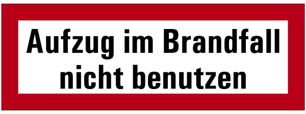SB44 Brandschutzzeichen &quot;Aufzug im Brandfall nicht benutzen&quot;