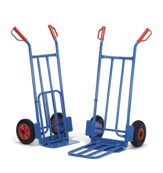 Paketkarren 250 kg, H&ouml;he 1150 mm, mit Stahlblech- und Klappschaufel