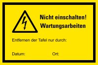 HM03 Hinweisschild &quot;Wartungsarbeiten mit...