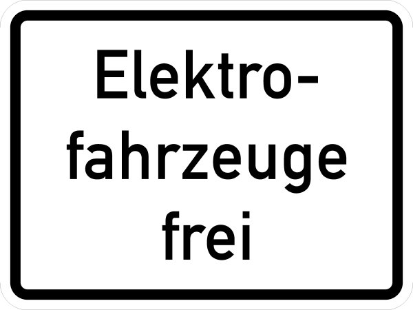 VB19 Hinweisschild &quot;Elektrofahrzeuge frei&quot;