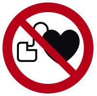 SV26 Verbotszeichen &quot;Kein Zutritt f&uuml;r Personen mit Herzschrittmachern oder impl.Defibrillatoren&quot;