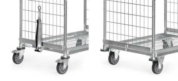 Deichsel und Kupplung f&uuml;r Kommissionierwagen