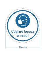Bodenmarkierung &quot;Coprire bocca e  naso!&quot;...