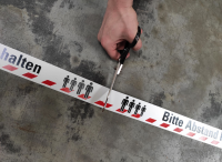 Warnband &quot;Bitte Abstand halten&quot; 50 mm x 16 m
