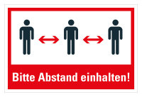 HK05 Hinweisschild bedruckt &quot;Bitte Abstand halten (Version 2)&quot; 200mmx300mm