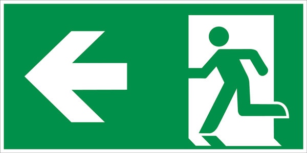 SR41 Rettungszeichen &quot;Rettungsweg links&quot;