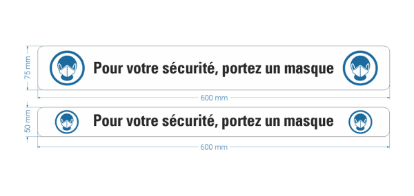 Warnband &quot;Pour votre s&eacute;curit&eacute;, portez un masque&quot;, St&uuml;cke