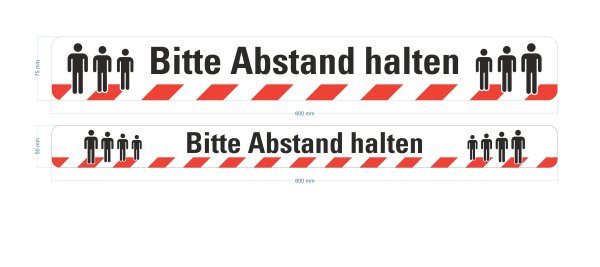 Warnband bedruckt &quot;Bitte Abstand halten&quot; (Streifen)