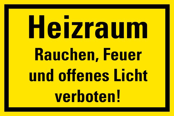 HG02 Hinweisschild &quot;Heizraum&quot;