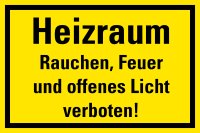 HG02 Hinweisschild &quot;Heizraum&quot;