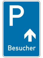 Parkplatzkennzeichen &quot;Besucher geradeaus&quot;