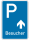Parkplatzkennzeichen &quot;Besucher geradeaus&quot;
