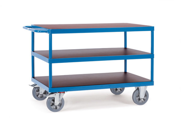 Tischwagen 1200 kg, mit 3 B&ouml;den aus Holz