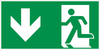SR43 Rettungszeichen &quot;Rettungsweg abw&auml;rts&quot;