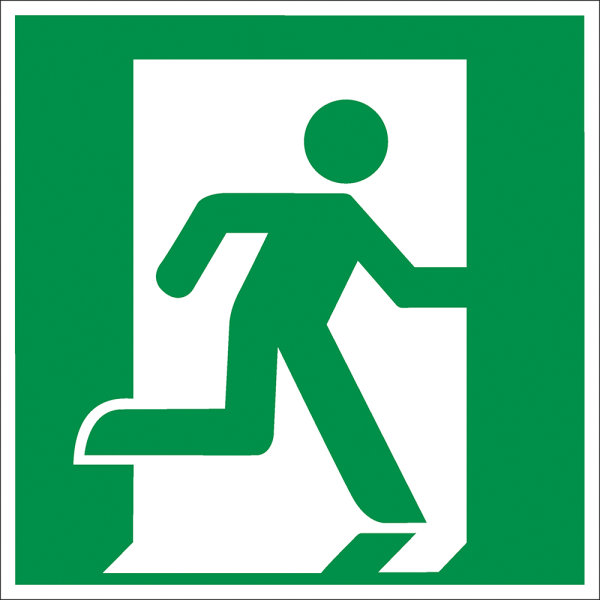 SR02 Rettungszeichen &quot;Rettungsweg rechts&quot;