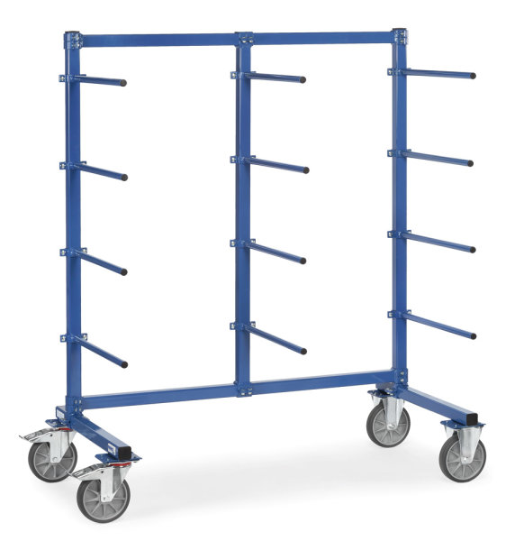Tragarmwagen 500 kg, 12 Tragarme einseitig, Tragarme mit PVC-Schlauch &uuml;berzogen