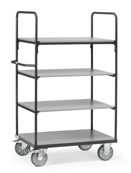 Etagenwagen mit B&ouml;den &quot;GREY EDITION&quot; 600 kg, mit 4 B&ouml;den aus Holz, H&ouml;he 1800 mm