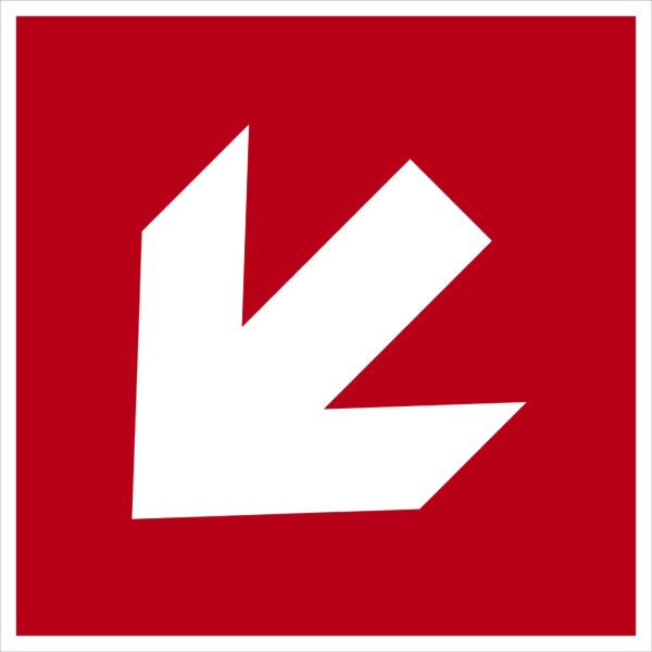 SB08 Brandschutzzeichen &quot;Richtungsangabe abw&auml;rts&quot;