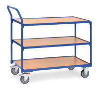 Leichte Tischwagen 300 kg, mit 3 B&ouml;den aus Holz,...