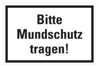 HK01 Hinweisschild Folie bedruckt &quot;Bitte Mundschutz...
