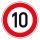 Verkehrszeichen &quot;Zul&auml;ssige H&ouml;chstgeschwindigkeit 10 km/h&quot;