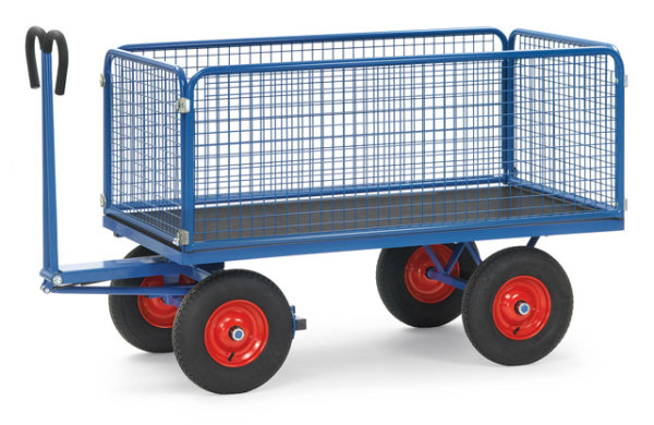 Handpritschenwagen mit Drahtgitterw&auml;nde (600 mm hoch), 1200 x 800 mm