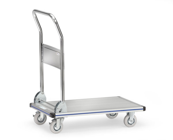 Alu-Plattformwagen 150 kg, mit klappbarem Rohrschiebeb&uuml;gel