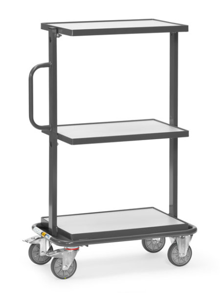 ESD-Beistellwagen 200 kg, mit 3 B&ouml;den aus Holz