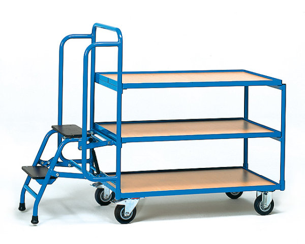 Kommissionierwagen 250kg,3 Ladefl&auml;chen, niedrige Ausf&uuml;hrung