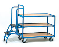 Kommissionierwagen 250kg,3 Ladefl&auml;chen, niedrige...
