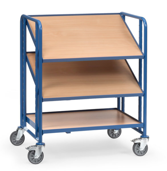 Eurokastenwagen - 250 kg, mit 3 Etagenrahmen aus Holz f&uuml;r je 2 Eurok&auml;sten