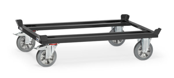 Paletten-Fahrgestell GREY EDITION 1200 kg, blaugraue Elastic-Vollgummi-Bereifung
