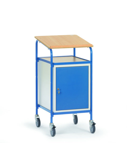 Rollpult 100 kg - mit Schreibfl&auml;che und Stahlschrank