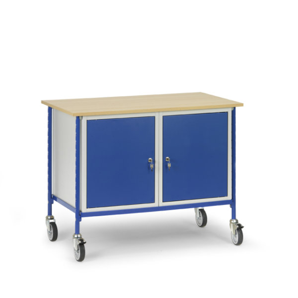 Rolltisch 150 kg - mit 2 Stahlschr&auml;nken