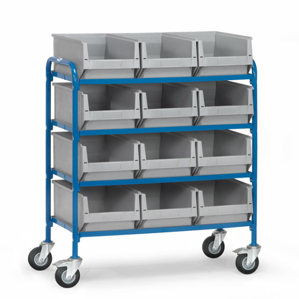 Beistellwagen 250 kg; mit 3x4 Sichtlagerk&auml;sten